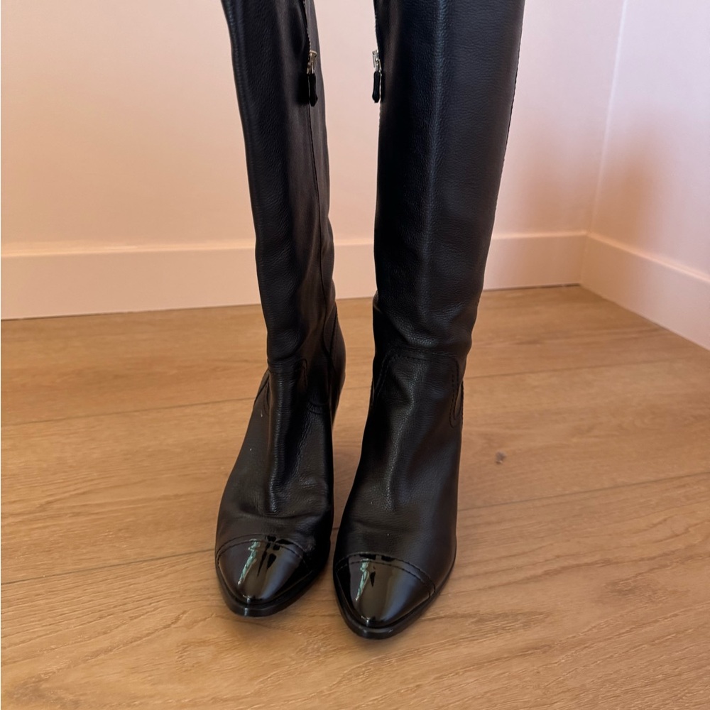 chanel knee high boots
